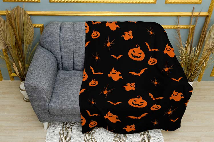 Плед «Хэллоуин. Паттерн. Halloween. Pattern» Однослойный, 135х150 см, фото 1