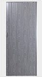 Двері гармошка глуха посилена, Дуб Сірий 850*2030*12 мм. Двері міжкімнатні складні. Доставка, фото 2