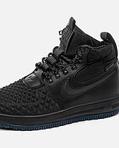 Чоловічі зимові кросівки Nike Lunar Force 1 Duckboot '17 Black Найк Лунар Форс чорні високі з хутром зима В'єтнам, фото 4