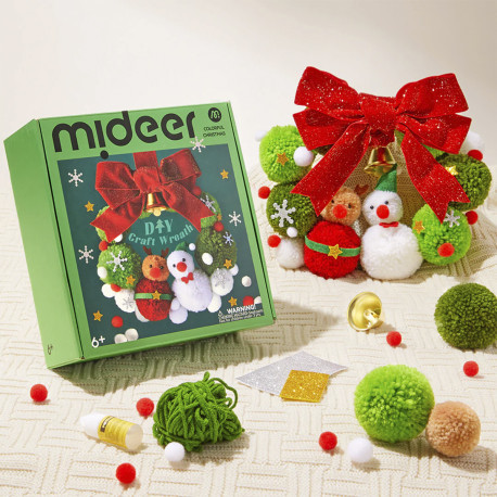 Новорічний набір для творчості Різдвяний віночок Зроби сам Mideer toys, фото 1