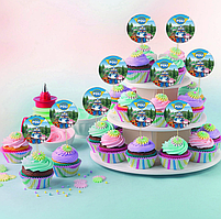 Набір Топпери для кексів, мафінів, капкейків Тематичні (10шт/уп)(Картон)- Робокар Полі / Поллі / Полі / Robocar Poli, Різні