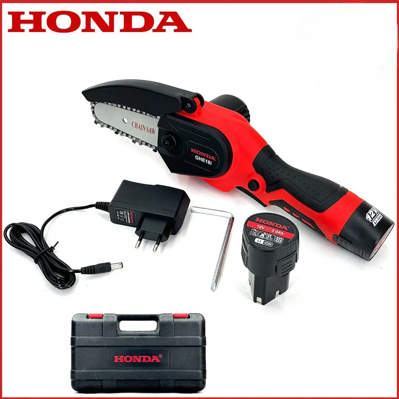 Акумуляторна міні пила HONDA (12 V, 3 AH) із шиною 10 см Пила хонда 4 дюйми для обрізання гілок, саду mm