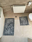 Набір бавовняних килимків для ванної кімнати ТМ Zeron Premium 60*100 + 50*60 Vintage Mosaic колір темно-сірий