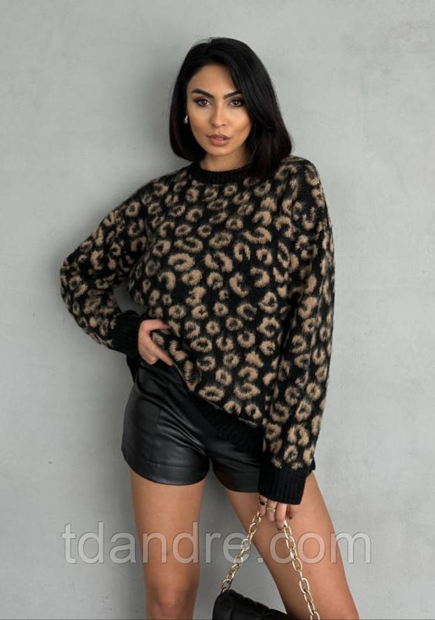 Леопардовий жіночий светр, фото 1