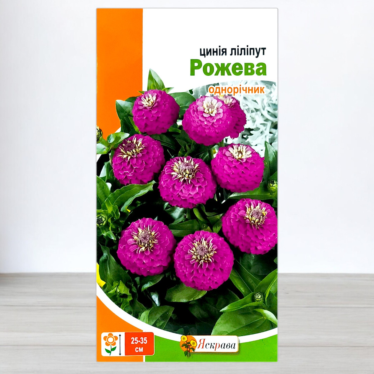 Насіння цинії Ліліпут Рожевий, Яскрава, 0,5г (Насіння квітів), фото 1