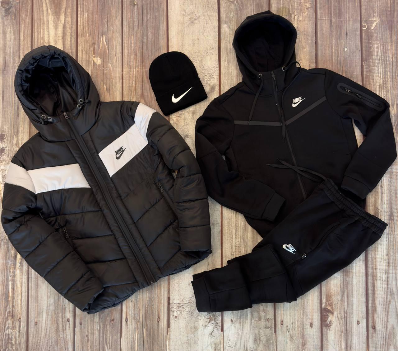 Зимовий спортивний костюм + зимова куртка + шапка Nike