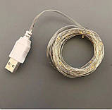 Гірлянда на батарейках + USB 3 m 30 led W WHITE, фото 5