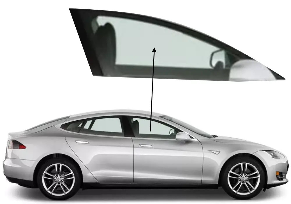 Бічне скло Tesla Model S 2012-2024 передніх дверей праве, фото 1