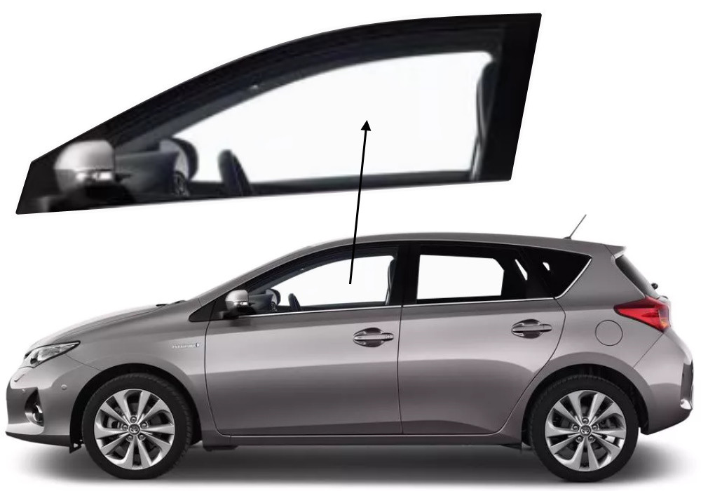 Бічне скло Toyota Auris 2012-2018 передніх дверей ліве, фото 1