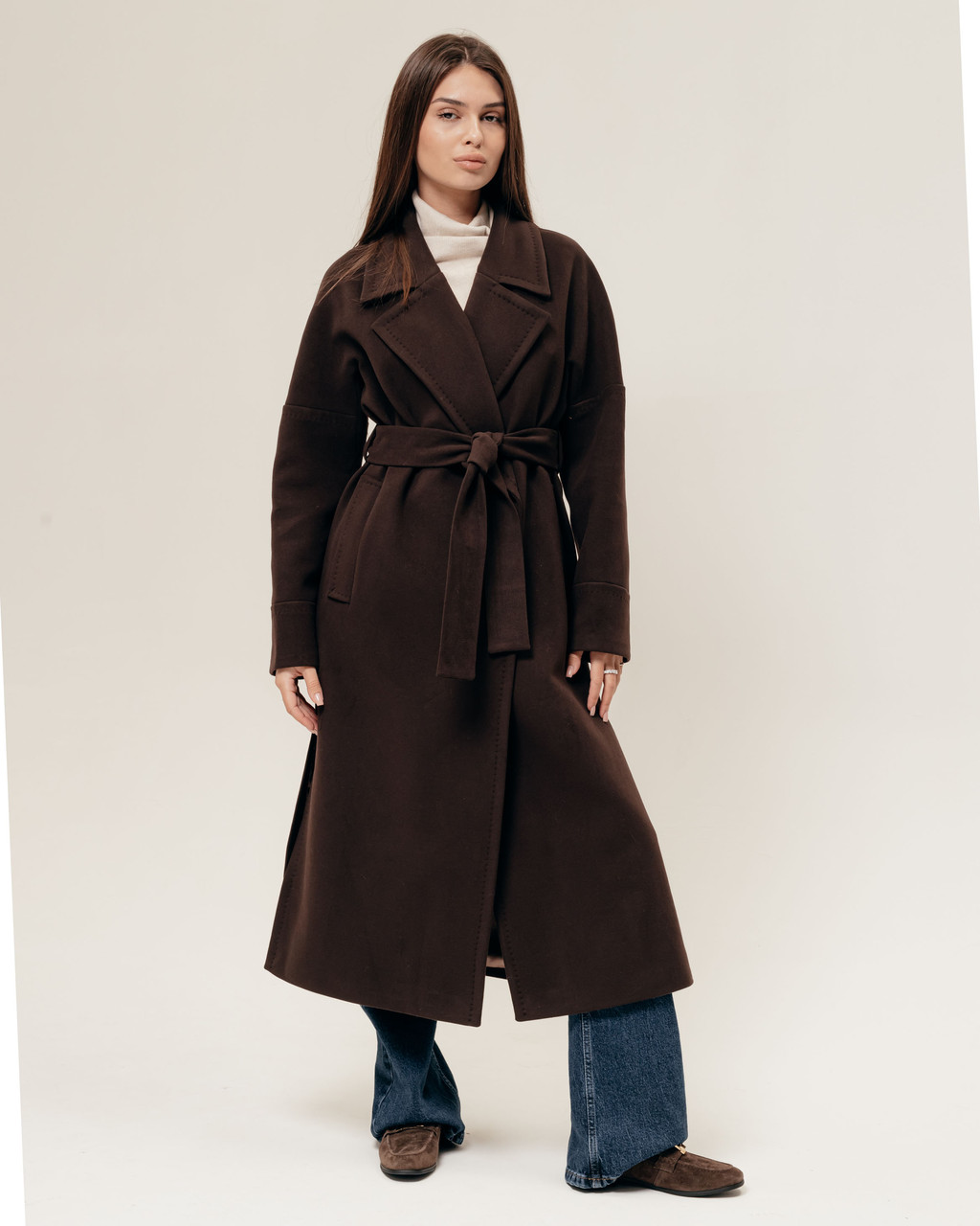 Пальто Fine Line 283 42 коричневе кашемір