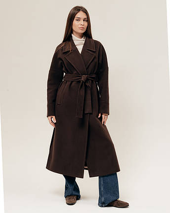 Пальто Fine Line 283 42 коричневе кашемір, фото 1