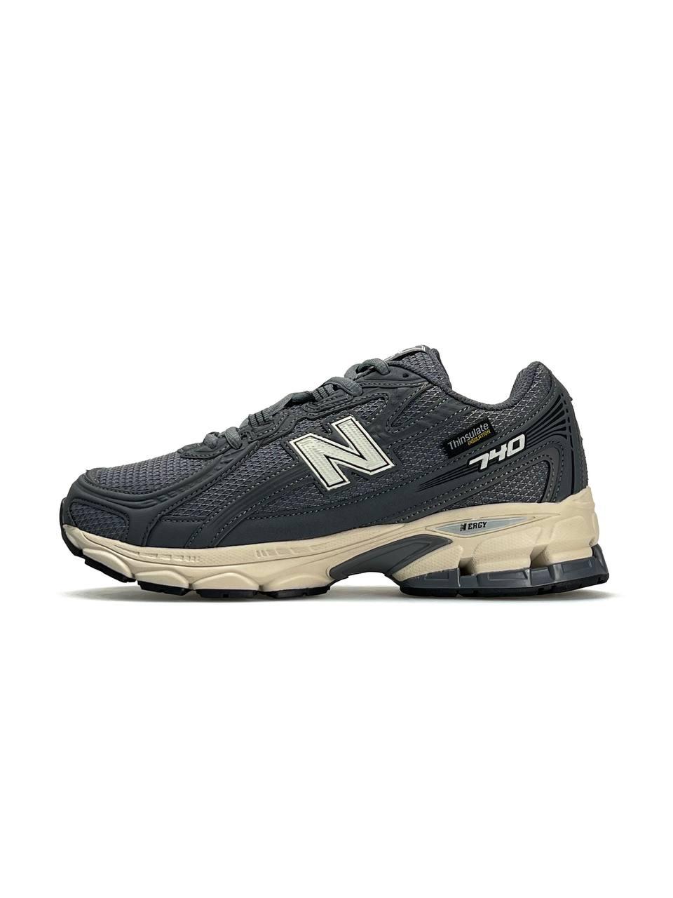 Чоловічі кросівки New Balance 740 Grey, кеди Нью Беланс шкіра текстиль Gore-Tex, термосірі 41, фото 1