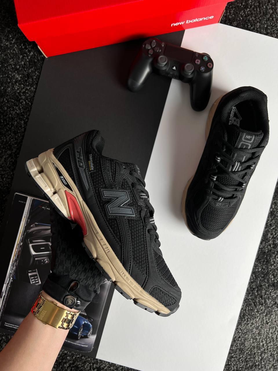 Чоловічі кросівки New Balance 740 Black, кеди Нью Беланс шкіра текстиль Gore-Tex, термочорної. Чоловіче взуття