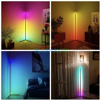 Підлогова кутова світлодіодна лампа RGB Stand 140 см з пультом, світильник від мережі