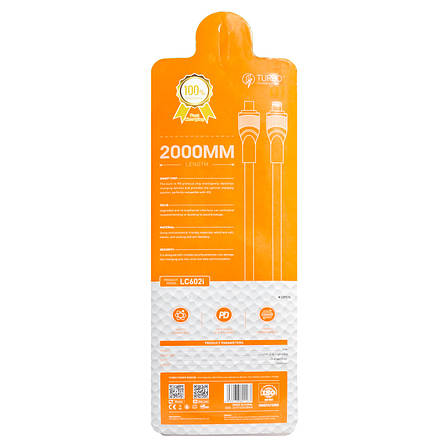 Кабель Type-C-Lightining LDNIO LC602I PD 30W 2м червоно-білий, фото 3