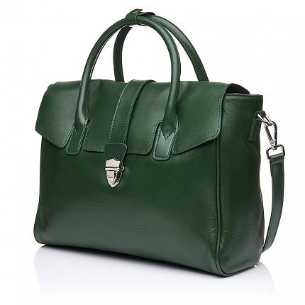 Сумка жіноча з натуральної шкіри зелена BAGS4LIFE 7750, фото 1