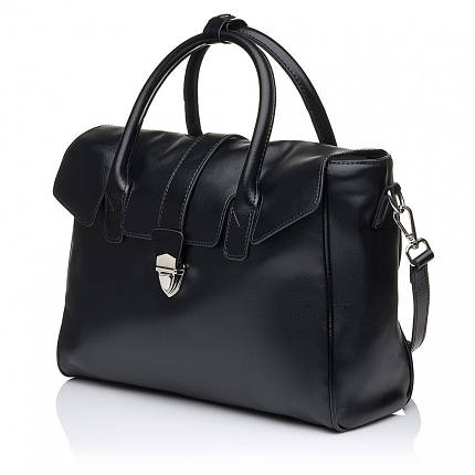 Сумка жіноча з натуральної шкіри чорна BAGS4LIFE 7750, фото 1