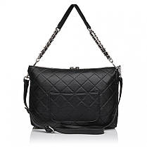Жіноча сумка з натуральної шкіри чорна BAGS4LIFE FG-8533, фото 3