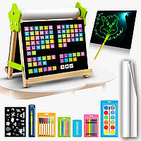 Мольберт дитячий настільний дерев'яний 5в1 двосторонній для творчості та навчання Люмік (LMA5N)