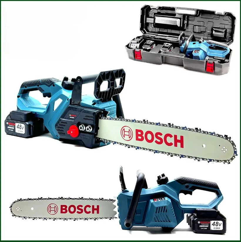 Акумуляторна пила BOSCH (48V, 6 Ah) Потужна безщіткова пила Бош із шиною 40 см для дров mm