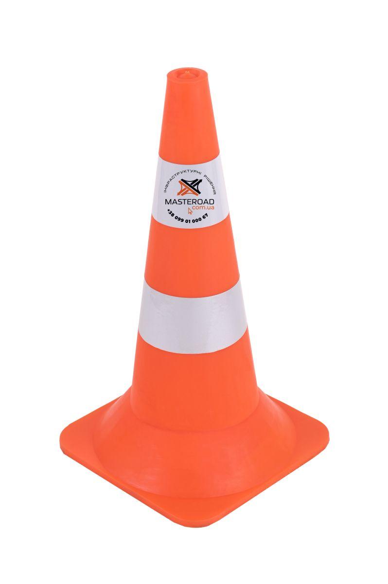 Конус дорожній сигнальний Н-60см 2 світловідбиваючі смужки КД007-60 MasteRoad (55-2196), фото 1