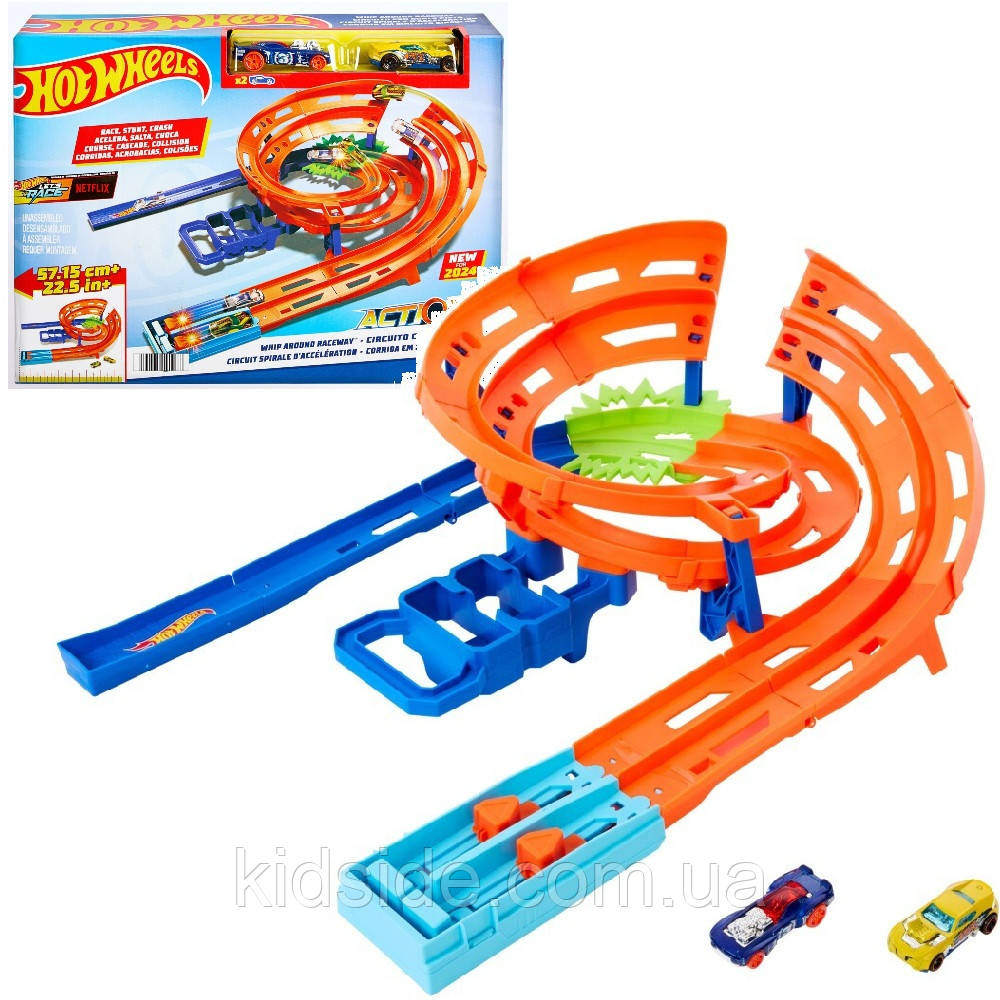 Hot Wheels HTK17 Whip Around Raceway Автотрек Гот Вілс Кругова перегонова траса