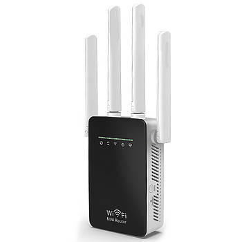 Універсальний роутер-підсилювач сигналу Wi-Fi ретранслятор з 4 антенами WR09Q LV-WRWIFI Чорний 2.4 ГГц