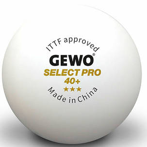 М'ячі для настільного тенісу Gewo Select Pro 40+ ITTF 6 шт (86481200), фото 1