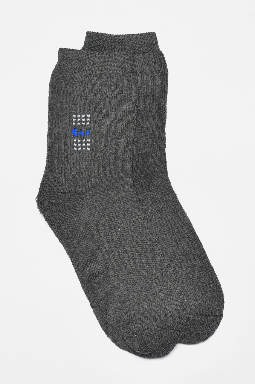 Шкарпетки чоловічі махрові темно-сірого кольору р.42-48 189994M, фото 1