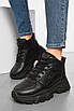 Кросівки жіночі зимові чорного кольору на шнурівці 193865T Безкоштовна доставка, фото 2