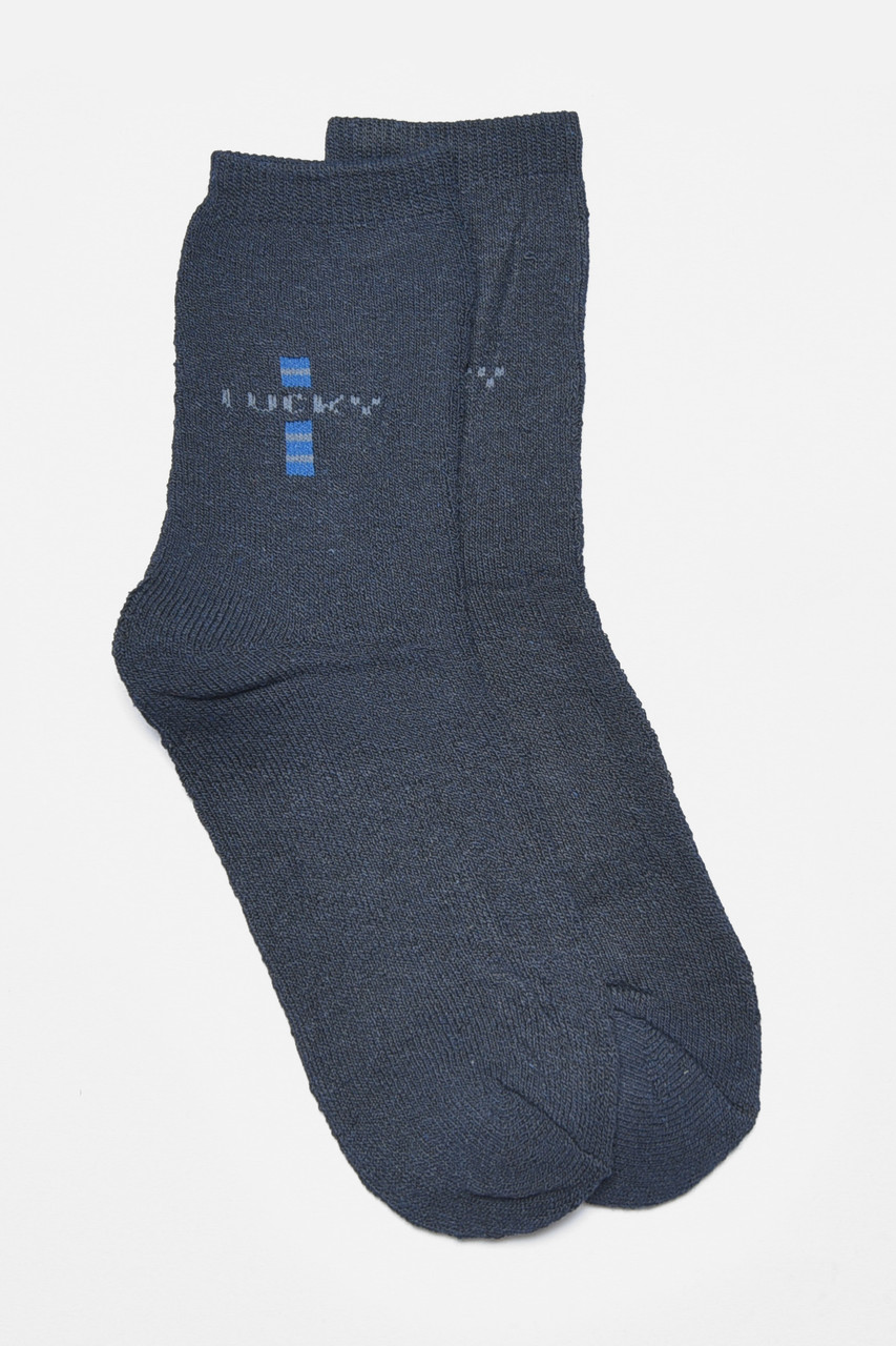 Шкарпетки чоловічі махрові темно-синього кольору р.42-48 190060M, фото 1