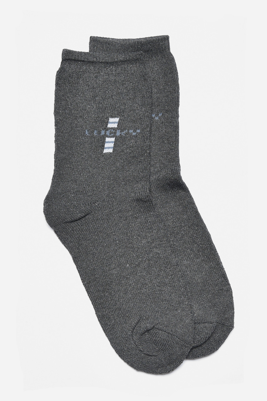 Шкарпетки чоловічі махрові темно-сірого кольору р.42-48 190062M, фото 1
