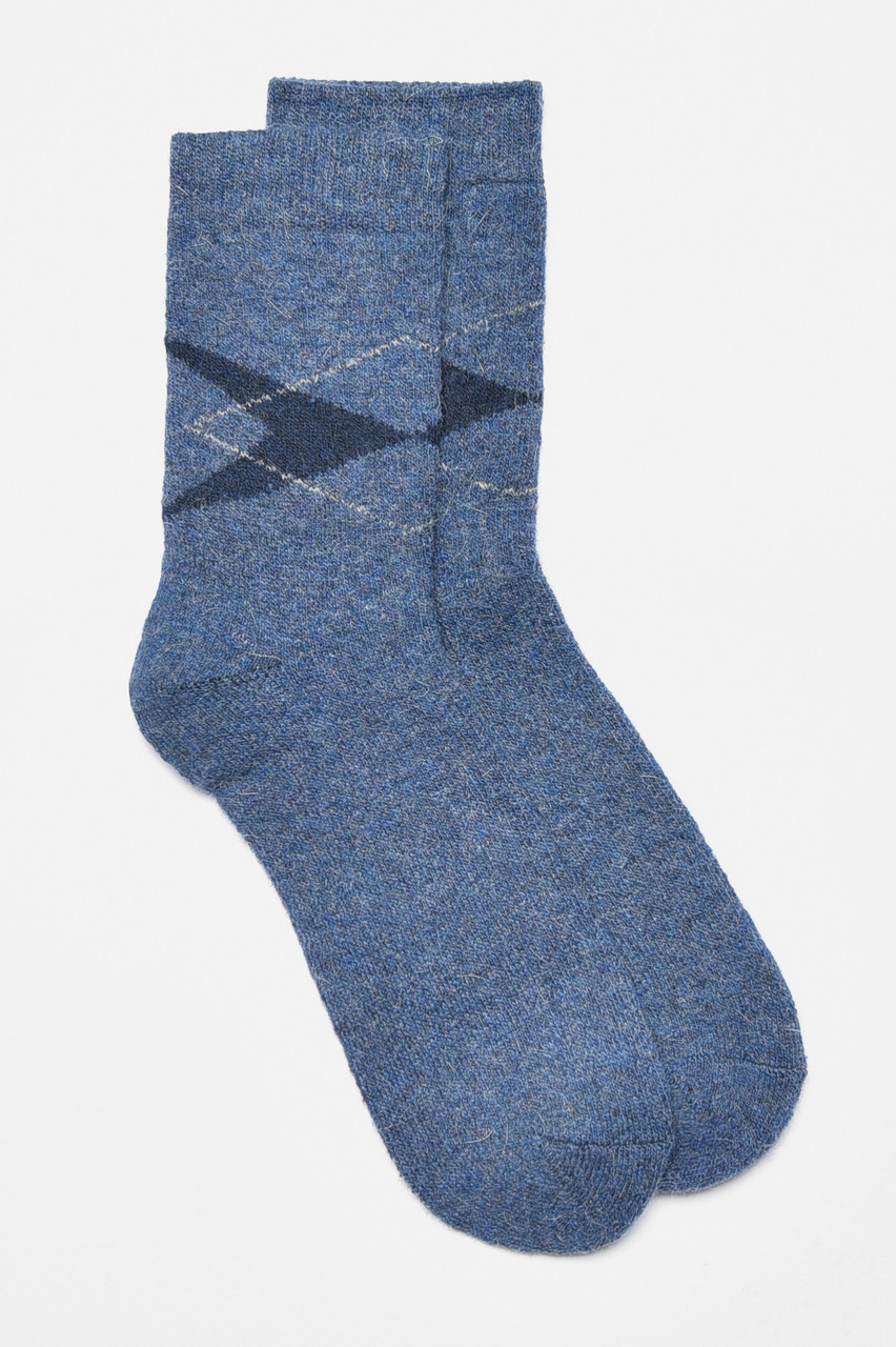 Шкарпетки чоловічі махрові ангорові синього кольору р.40-47 190526M, фото 1