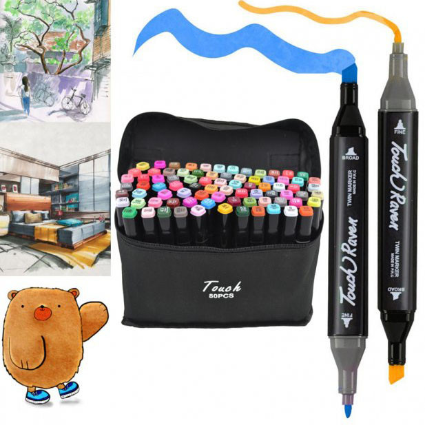 Маркери двосторонні професійні спиртові, Набір скретч маркерів, Набір скретч маркерів для дітей NQ-19, фото 1