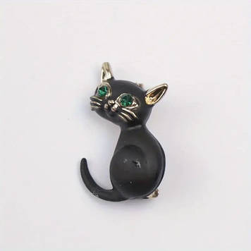 Красива брошка чорний Котик кошеня, вища якість