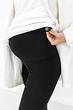 Лосини для вагітних чорні в рубчик з високим поясом на животик XS, фото 3