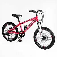 Дитячий спортивний велосипед 20'' Corso Spirit сталева рама 12", Shimano Tourney 7 швидкостей, зібраний на 75%