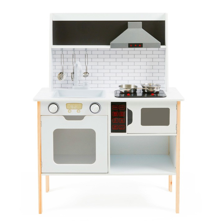 Дерев'яна ігрова кухня Ecotoys STYLE зі звуковими та світловими ефектами