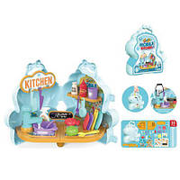 Дитяча Кухня мийка-ллється вода 81(механічна), посуд, продукти, 29 предметів, в чемодані