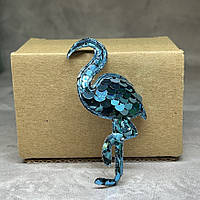 Аплікація з паєтками - Фламінго 4,5*7,5 см, блакитний, шт, Блакитний