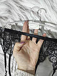 Пояс для чулок ажурний на застібках Beileisi чорний, фото 2
