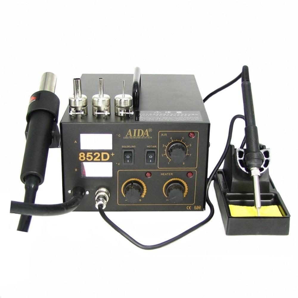 Паяльна станція Aida 852D+ компресорна, фен, паяльник, фото 1