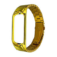 Ремінець металевий для Xiaomi Mi Band 4 блоковий золотистий