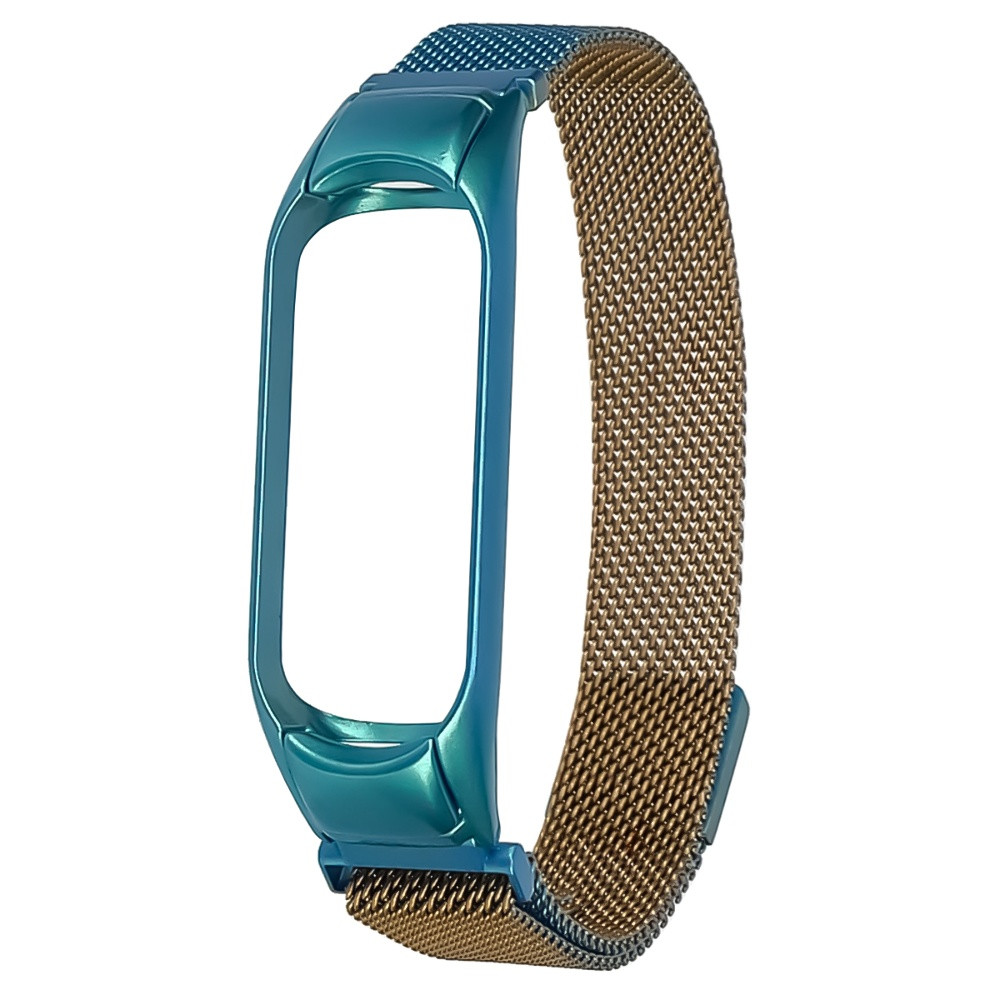 Ремінець Міланська петля райдужна для Xiaomi Mi Band 5/6 40 золотисто-синій