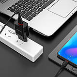 Мережевий зарядний пристрій Borofone BA20A USB чорний + кабель USB to Type-C, фото 3