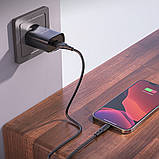 Мережевий зарядний пристрій Borofone BN1 USB чорний + кабель USB to Lightning, фото 3