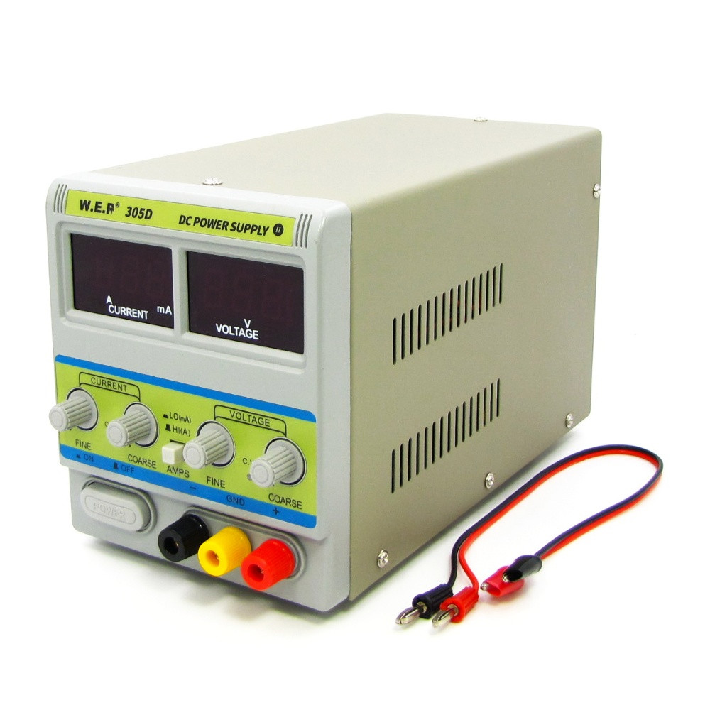 Блок живлення лабораторний WEP PS-305D-II з перемикачем Hi (A)/Lo (mA) 30 V 5A цифрова індикація