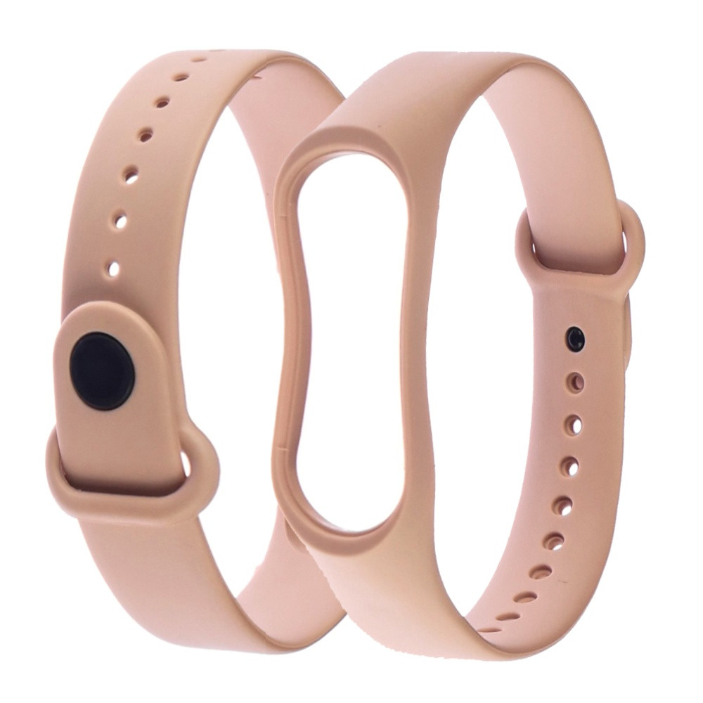 Ремінець силіконовий для Xiaomi Mi Band 3/ 4 04 блідо-рожевий