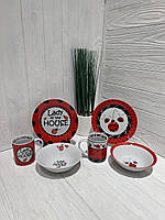 5143 Набір дитячий 3 предмети Сонечко мікс (тарілка-19см, миска-380мл, чашка-250мл)., фото 2