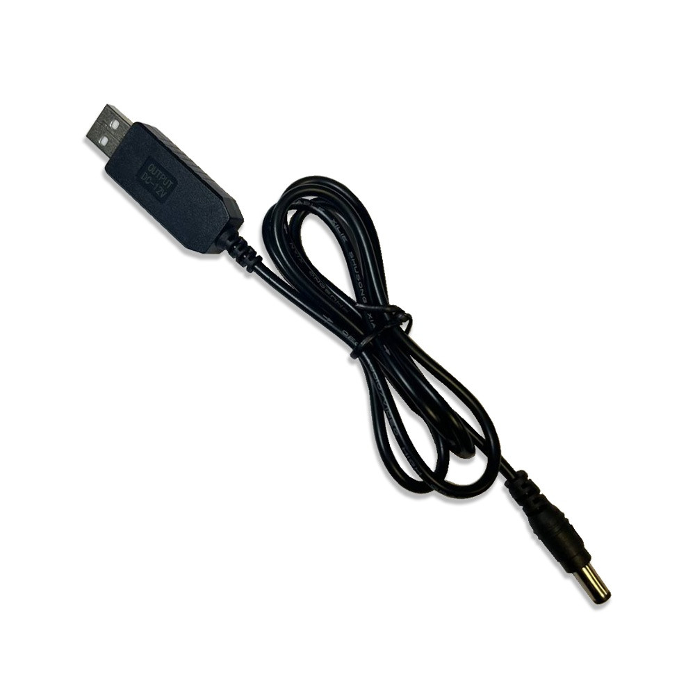 Кабель USB для роутера з перетворювачем напруги 5V-12V USB — DC 5.5x 2.5 0.5 A 1m чорний